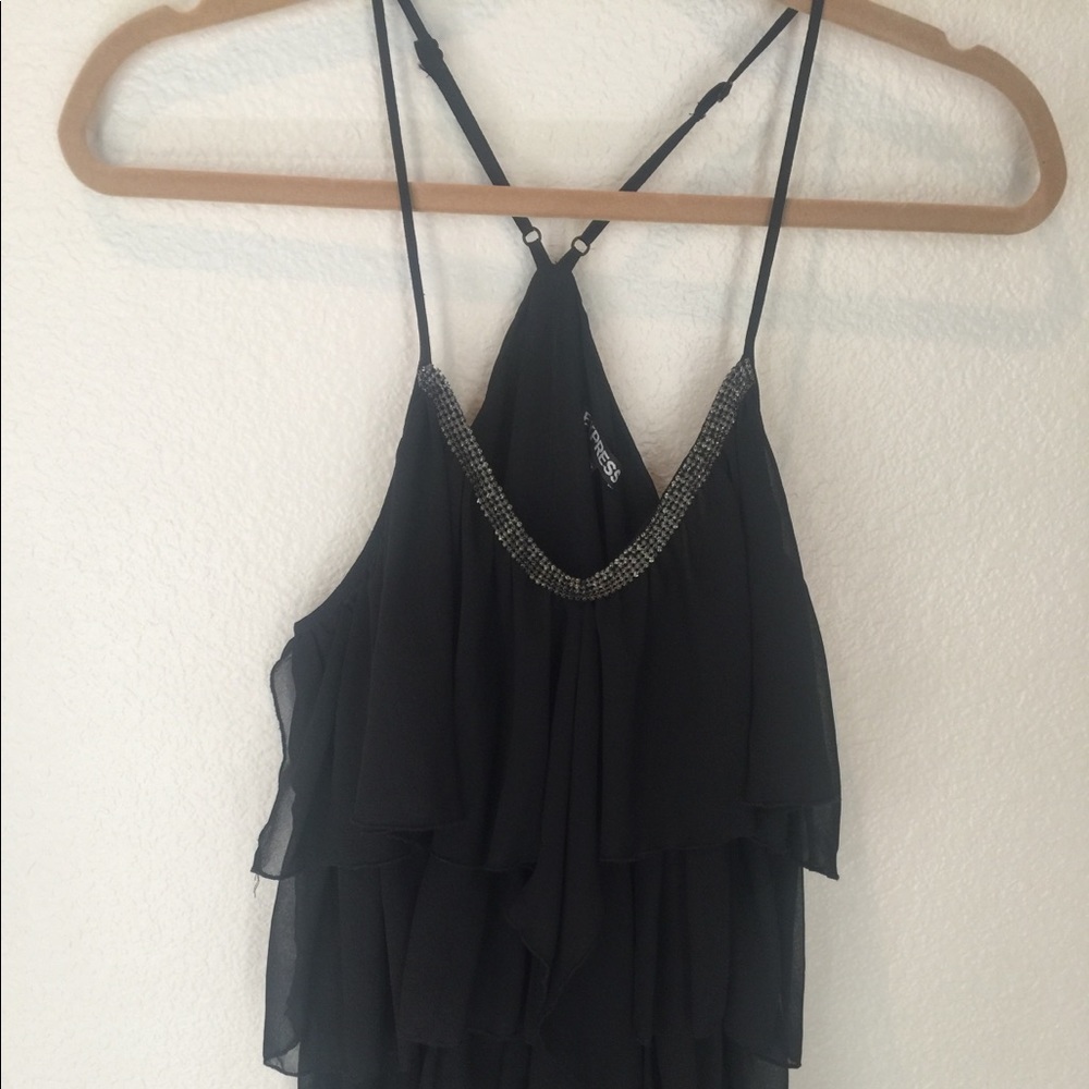 Dressy strappy black shirt